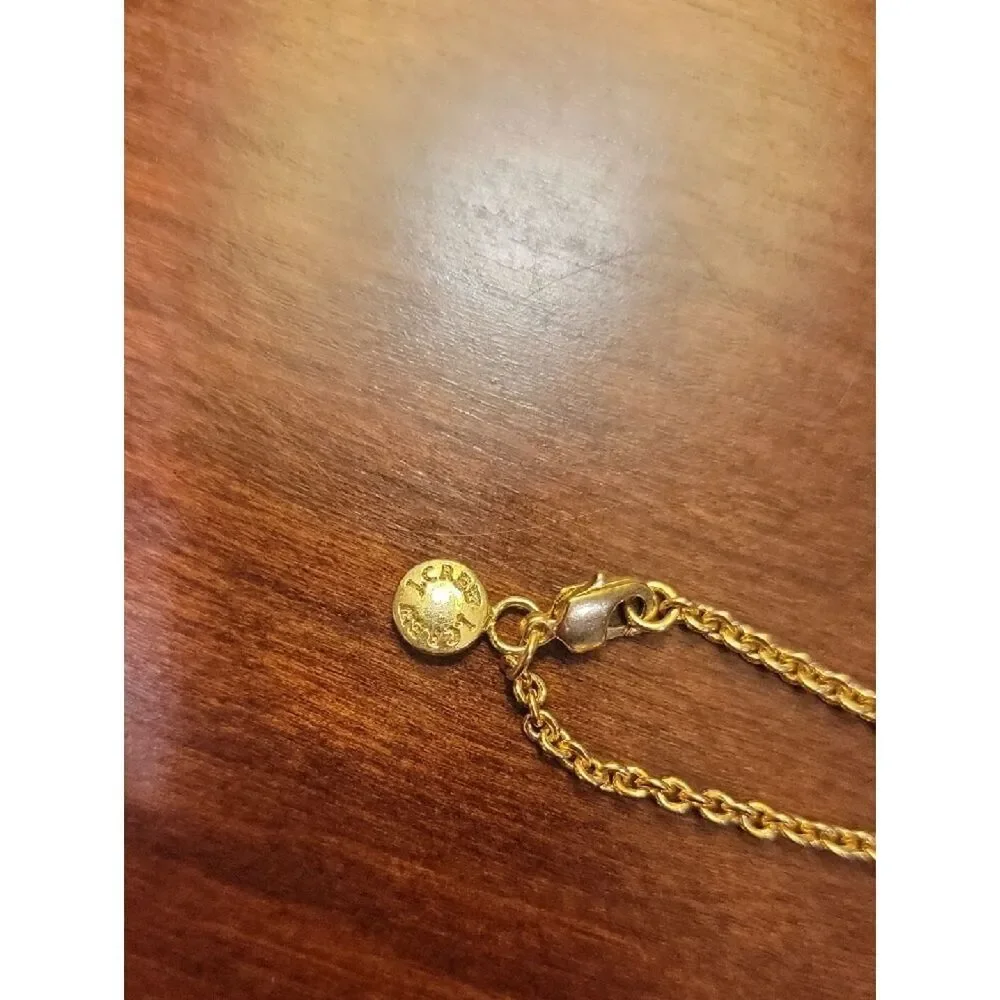 J. Crew Gold-Tone Chain with Hot Pink Enamel Pendant